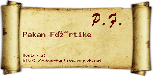 Pakan Fürtike névjegykártya